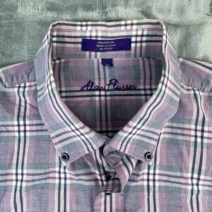 Alan Flusser long sleeve men's shirt purple size XL Excellent Condition